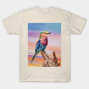 Lilac-breasted Roller Bird Painting T-Shirt